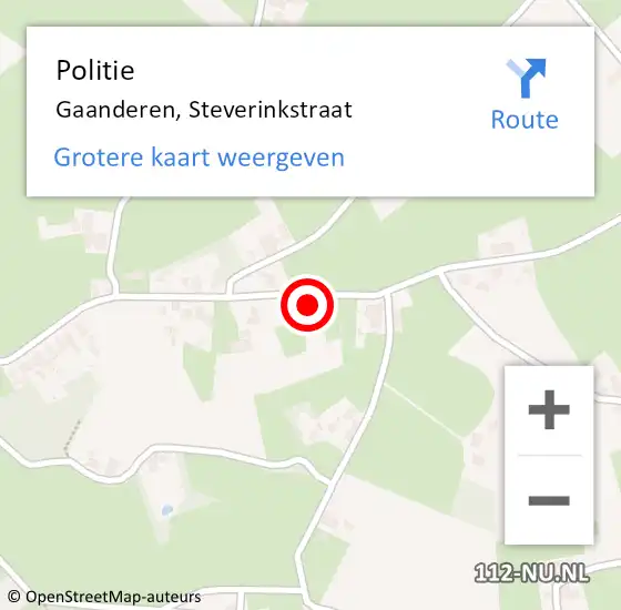 Locatie op kaart van de 112 melding: Politie Gaanderen, Steverinkstraat op 5 juni 2022 00:35