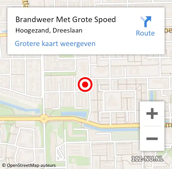 Locatie op kaart van de 112 melding: Brandweer Met Grote Spoed Naar Hoogezand, Dreeslaan op 5 juni 2022 00:47