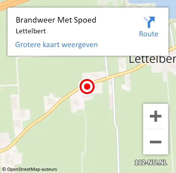 Locatie op kaart van de 112 melding: Brandweer Met Spoed Naar Lettelbert op 19 juli 2014 10:16