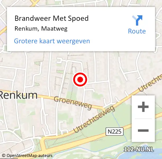 Locatie op kaart van de 112 melding: Brandweer Met Spoed Naar Renkum, Maatweg op 5 juni 2022 02:03