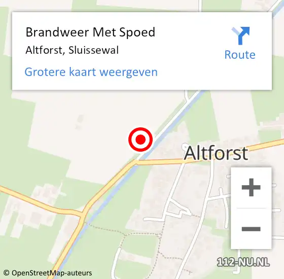 Locatie op kaart van de 112 melding: Brandweer Met Spoed Naar Altforst, Sluissewal op 5 juni 2022 04:16