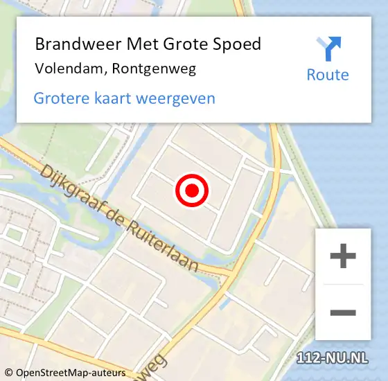 Locatie op kaart van de 112 melding: Brandweer Met Grote Spoed Naar Volendam, Rontgenweg op 19 juli 2014 10:31