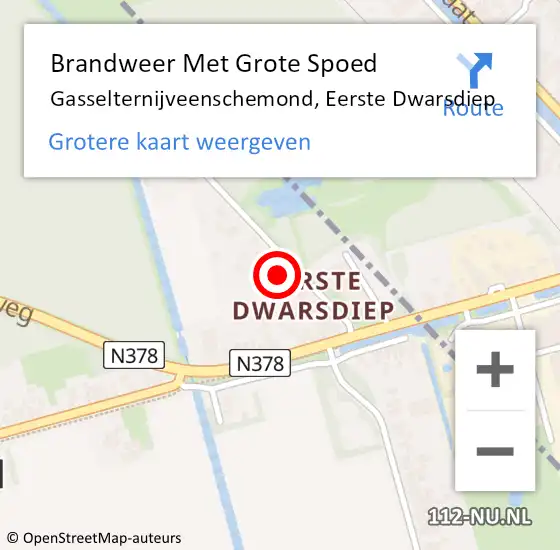 Locatie op kaart van de 112 melding: Brandweer Met Grote Spoed Naar Gasselternijveenschemond, Eerste Dwarsdiep op 5 juni 2022 07:08