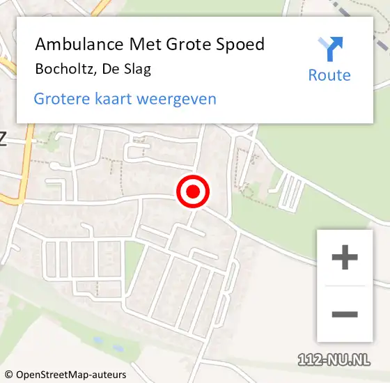 Locatie op kaart van de 112 melding: Ambulance Met Grote Spoed Naar Bocholtz, De Slag op 19 juli 2014 10:36