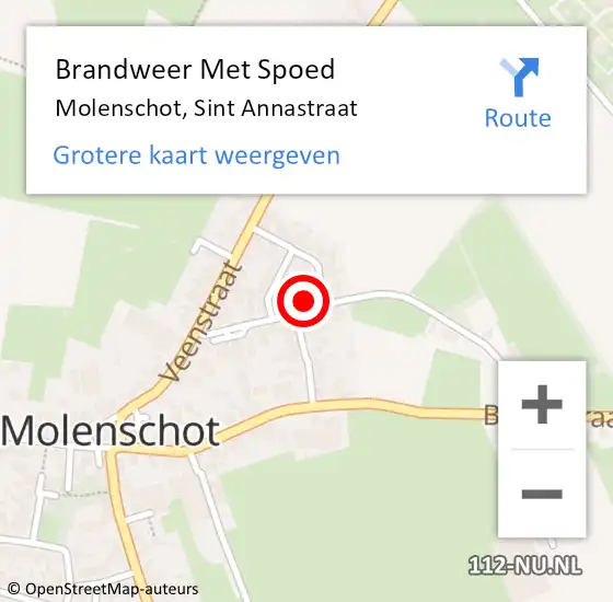 Locatie op kaart van de 112 melding: Brandweer Met Spoed Naar Molenschot, Sint Annastraat op 5 juni 2022 09:12