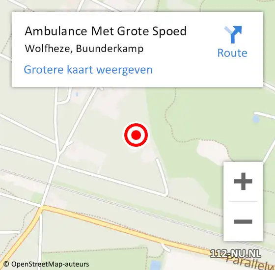 Locatie op kaart van de 112 melding: Ambulance Met Grote Spoed Naar Wolfheze, Buunderkamp op 5 juni 2022 09:23