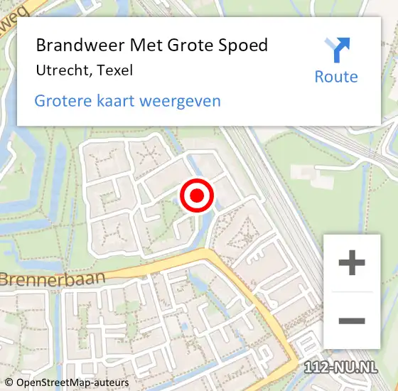 Locatie op kaart van de 112 melding: Brandweer Met Grote Spoed Naar Utrecht, Texel op 5 juni 2022 09:52