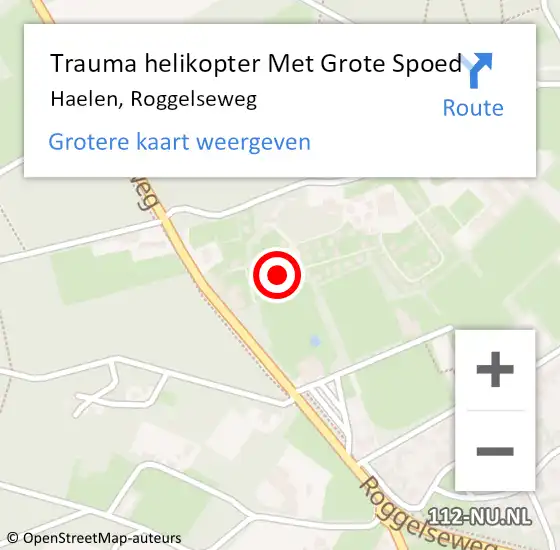 Locatie op kaart van de 112 melding: Trauma helikopter Met Grote Spoed Naar Haelen, Roggelseweg op 5 juni 2022 12:24