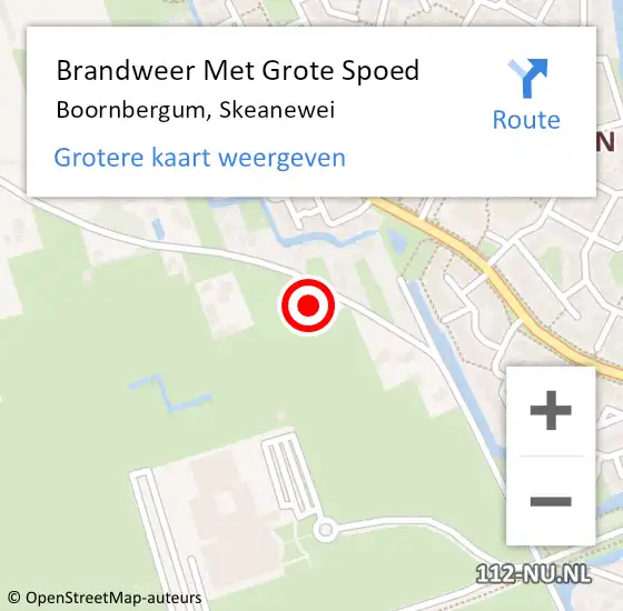 Locatie op kaart van de 112 melding: Brandweer Met Grote Spoed Naar Boornbergum, Skeanewei op 5 juni 2022 12:38