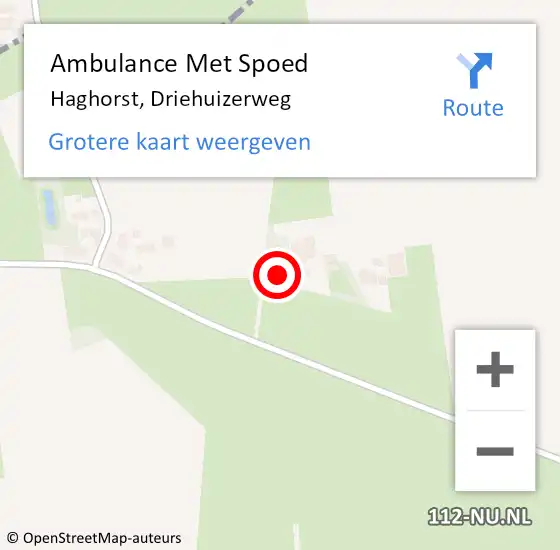 Locatie op kaart van de 112 melding: Ambulance Met Spoed Naar Haghorst, Driehuizerweg op 19 juli 2014 10:53