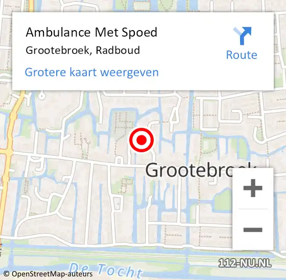 Locatie op kaart van de 112 melding: Ambulance Met Spoed Naar Grootebroek, Radboud op 5 juni 2022 13:07