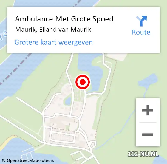 Locatie op kaart van de 112 melding: Ambulance Met Grote Spoed Naar Maurik, Eiland van Maurik op 5 juni 2022 13:39