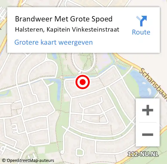 Locatie op kaart van de 112 melding: Brandweer Met Grote Spoed Naar Halsteren, Kapitein Vinkesteinstraat op 5 juni 2022 13:45