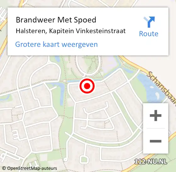 Locatie op kaart van de 112 melding: Brandweer Met Spoed Naar Halsteren, Kapitein Vinkesteinstraat op 5 juni 2022 13:47