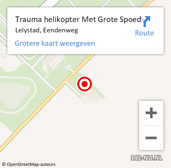 Locatie op kaart van de 112 melding: Trauma helikopter Met Grote Spoed Naar Lelystad, Eendenweg op 5 juni 2022 13:58