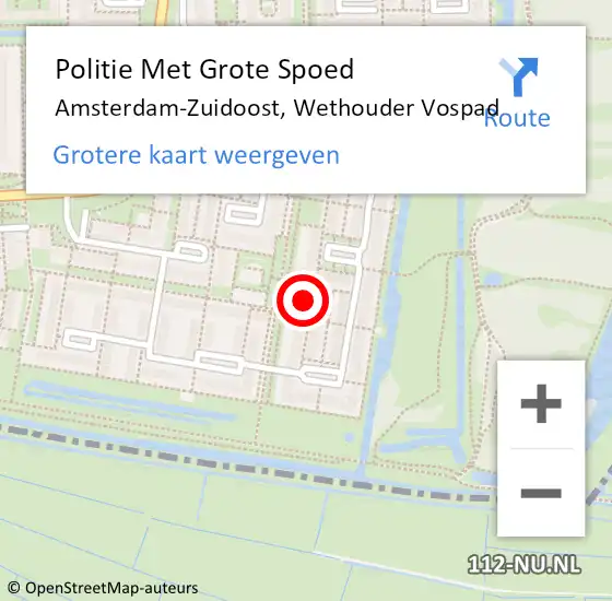 Locatie op kaart van de 112 melding: Politie Met Grote Spoed Naar Amsterdam-Zuidoost, Wethouder Vospad op 5 juni 2022 14:19