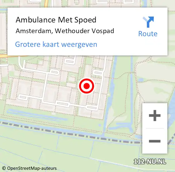 Locatie op kaart van de 112 melding: Ambulance Met Spoed Naar Amsterdam-Zuidoost, Wethouder Vospad op 5 juni 2022 14:20