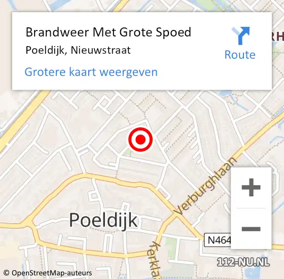 Locatie op kaart van de 112 melding: Brandweer Met Grote Spoed Naar Poeldijk, Nieuwstraat op 5 juni 2022 16:05