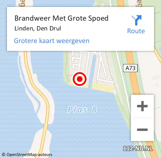 Locatie op kaart van de 112 melding: Brandweer Met Grote Spoed Naar Linden, Den Drul op 5 juni 2022 16:38