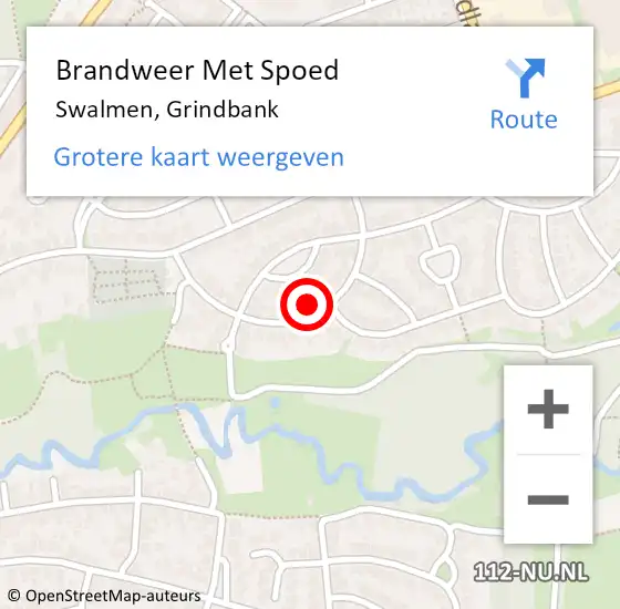 Locatie op kaart van de 112 melding: Brandweer Met Spoed Naar Swalmen, Grindbank op 5 juni 2022 17:02