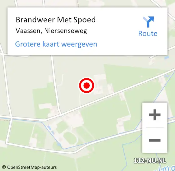 Locatie op kaart van de 112 melding: Brandweer Met Spoed Naar Vaassen, Niersenseweg op 5 juni 2022 17:27