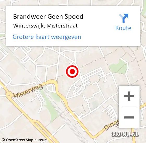 Locatie op kaart van de 112 melding: Brandweer Geen Spoed Naar Winterswijk, Misterstraat op 5 juni 2022 17:51