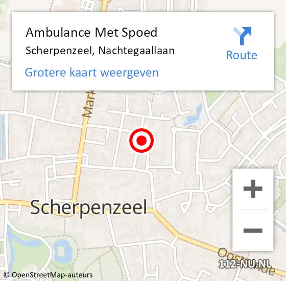 Locatie op kaart van de 112 melding: Ambulance Met Spoed Naar Scherpenzeel, Nachtegaallaan op 5 juni 2022 18:01