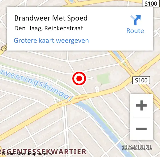 Locatie op kaart van de 112 melding: Brandweer Met Spoed Naar Den Haag, Reinkenstraat op 5 juni 2022 18:02