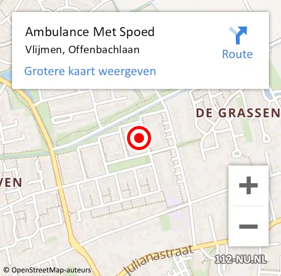 Locatie op kaart van de 112 melding: Ambulance Met Spoed Naar Vlijmen, Offenbachlaan op 19 juli 2014 11:24