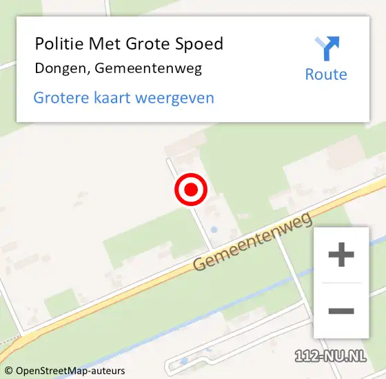 Locatie op kaart van de 112 melding: Politie Met Grote Spoed Naar Dongen, Gemeentenweg op 5 juni 2022 18:29