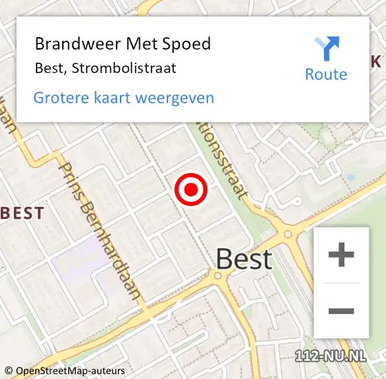 Locatie op kaart van de 112 melding: Brandweer Met Spoed Naar Best, Strombolistraat op 5 juni 2022 18:33