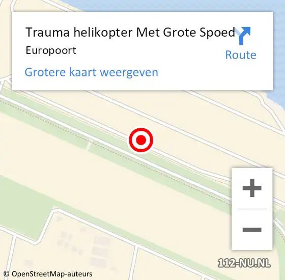 Locatie op kaart van de 112 melding: Trauma helikopter Met Grote Spoed Naar Europoort op 5 juni 2022 18:50