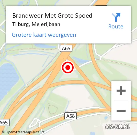 Locatie op kaart van de 112 melding: Brandweer Met Grote Spoed Naar Tilburg, Meierijbaan op 5 juni 2022 19:03