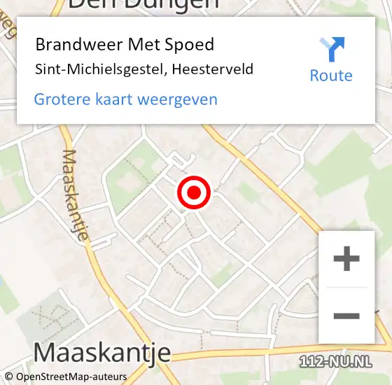 Locatie op kaart van de 112 melding: Brandweer Met Spoed Naar Sint-Michielsgestel, Heesterveld op 5 juni 2022 19:12