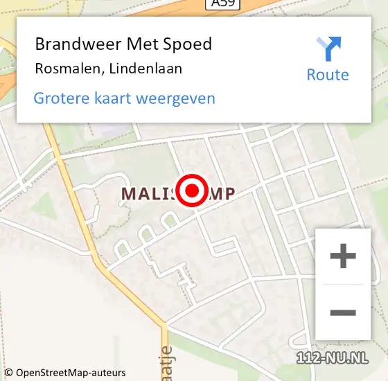 Locatie op kaart van de 112 melding: Brandweer Met Spoed Naar Rosmalen, Lindenlaan op 5 juni 2022 19:19