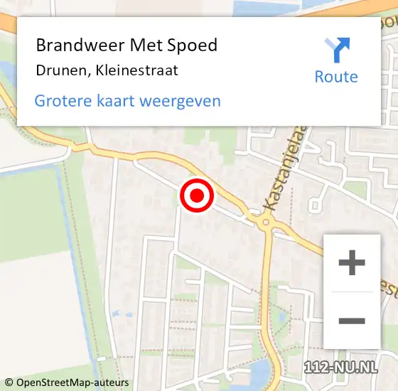 Locatie op kaart van de 112 melding: Brandweer Met Spoed Naar Drunen, Kleinestraat op 5 juni 2022 19:19