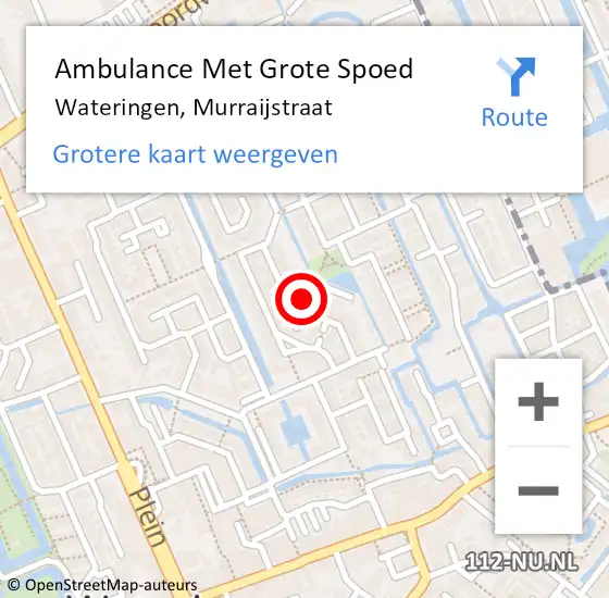 Locatie op kaart van de 112 melding: Ambulance Met Grote Spoed Naar Wateringen, Murraijstraat op 5 juni 2022 19:20