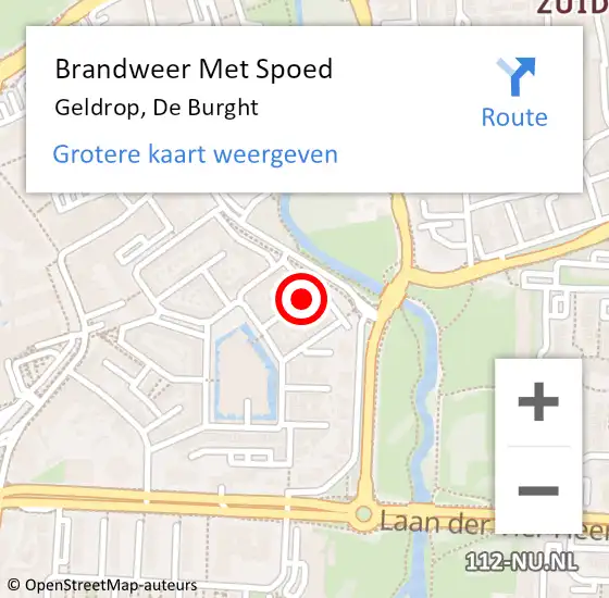 Locatie op kaart van de 112 melding: Brandweer Met Spoed Naar Geldrop, De Burght op 5 juni 2022 19:41