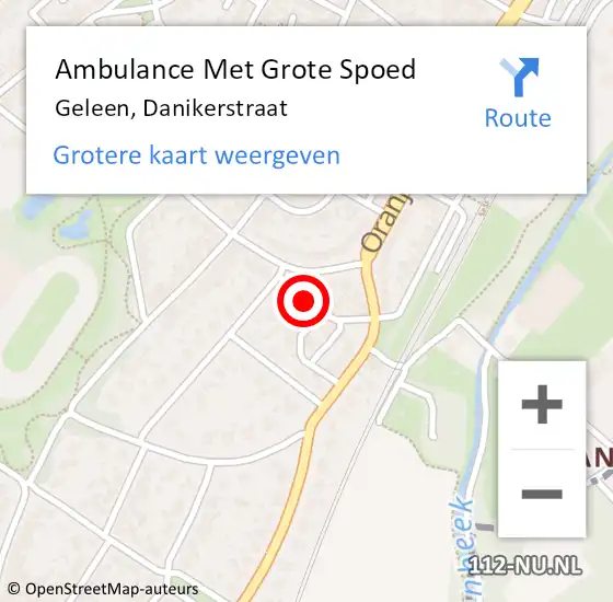 Locatie op kaart van de 112 melding: Ambulance Met Grote Spoed Naar Geleen, Danikerstraat op 8 oktober 2013 19:40