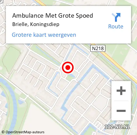 Locatie op kaart van de 112 melding: Ambulance Met Grote Spoed Naar Brielle, Koningsdiep op 5 juni 2022 19:53