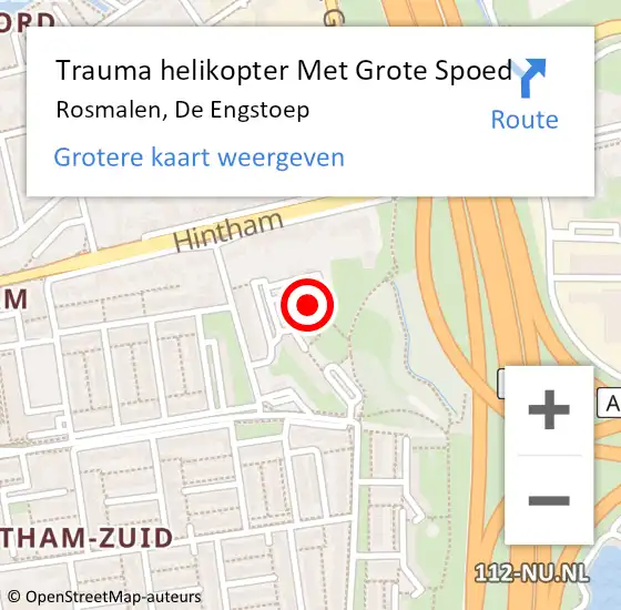Locatie op kaart van de 112 melding: Trauma helikopter Met Grote Spoed Naar Rosmalen, De Engstoep op 5 juni 2022 19:57