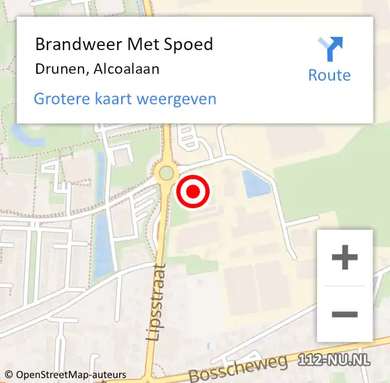 Locatie op kaart van de 112 melding: Brandweer Met Spoed Naar Drunen, Alcoalaan op 5 juni 2022 20:18