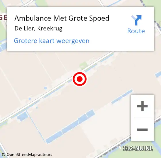 Locatie op kaart van de 112 melding: Ambulance Met Grote Spoed Naar De Lier, Kreekrug op 5 juni 2022 20:37