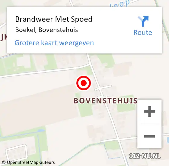 Locatie op kaart van de 112 melding: Brandweer Met Spoed Naar Boekel, Bovenstehuis op 5 juni 2022 20:57