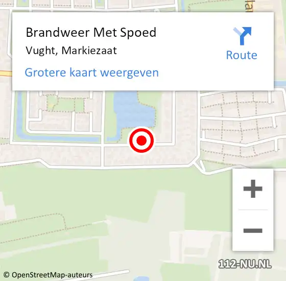 Locatie op kaart van de 112 melding: Brandweer Met Spoed Naar Vught, Markiezaat op 5 juni 2022 21:03