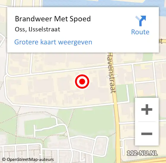 Locatie op kaart van de 112 melding: Brandweer Met Spoed Naar Oss, IJsselstraat op 5 juni 2022 21:44