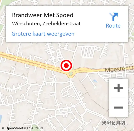 Locatie op kaart van de 112 melding: Brandweer Met Spoed Naar Winschoten, Zeeheldenstraat op 5 juni 2022 21:52