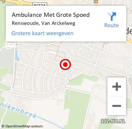 Locatie op kaart van de 112 melding: Ambulance Met Grote Spoed Naar Renswoude, Van Arckelweg op 8 oktober 2013 19:42