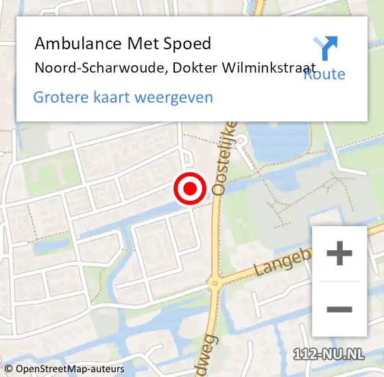 Locatie op kaart van de 112 melding: Ambulance Met Spoed Naar Noord-Scharwoude, Dokter Wilminkstraat op 5 juni 2022 22:41