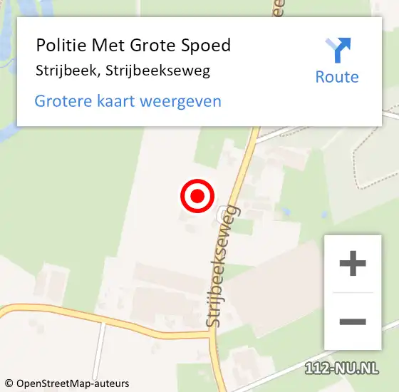 Locatie op kaart van de 112 melding: Politie Met Grote Spoed Naar Strijbeek, Strijbeekseweg op 5 juni 2022 23:16